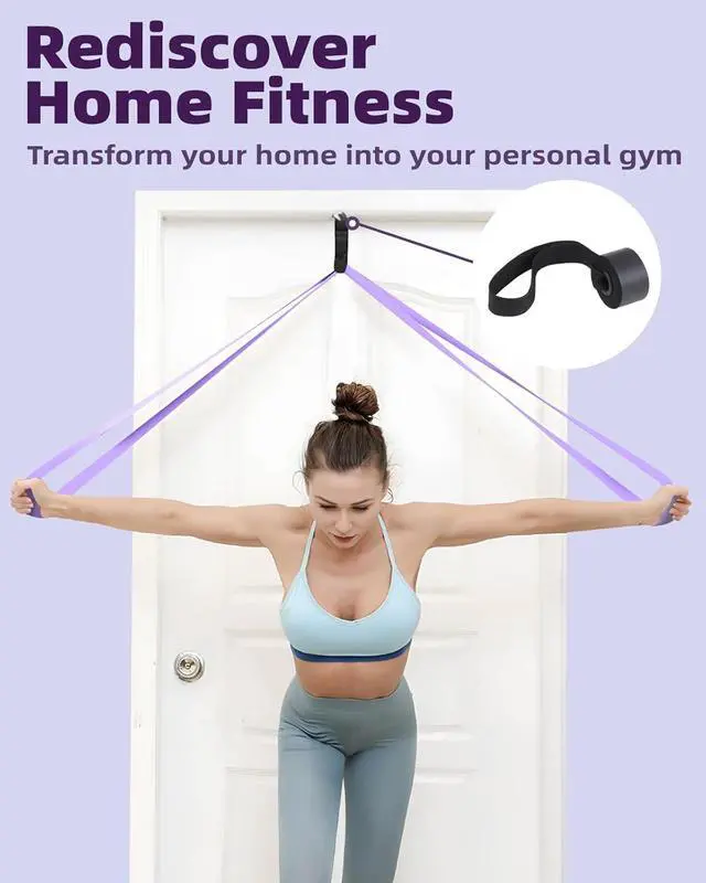Alt view image 6 of 7 - Pull Up Bands, Fitense Resistance Bands Set with Door Anchor, Stretching Assist Band, Portable Exercise, Muscle Training, Physical Therapy, Exercise Workout Bands for Working Out for Women