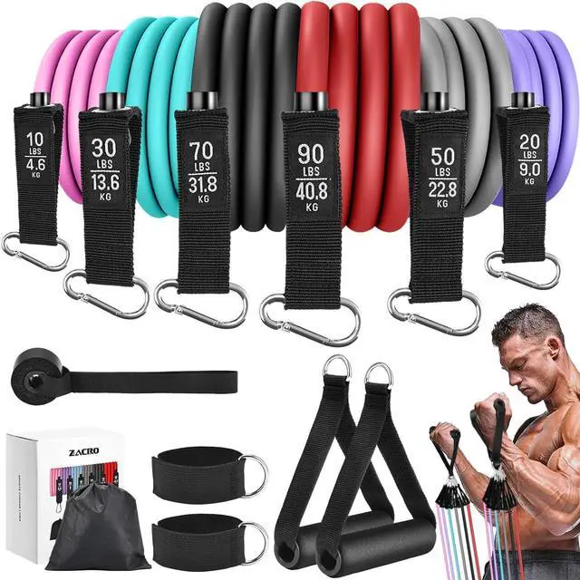 Main image of Zacro Resistance Bands for Working Out, 270 LBS Heavy Exercise Bands with Handles for Heavy Resistance Training, Home Gym Workout, Men/Women