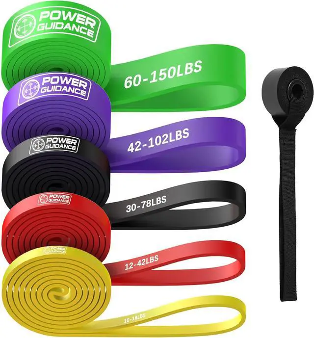 Main image of POWER GUIDANCE Resistance Bands, Set of 5 Pull Up Bands, Pull Up Assistance Bands, Exercise Bands, Resistance Bands Set for Legs, Working Out, Muscle Training, Physical Therapy, Shape Body