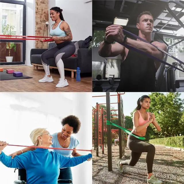 Alt view image 4 of 7 - POWER GUIDANCE Resistance Bands, Set of 5 Pull Up Bands, Pull Up Assistance Bands, Exercise Bands, Resistance Bands Set for Legs, Working Out, Muscle Training, Physical Therapy, Shape Body