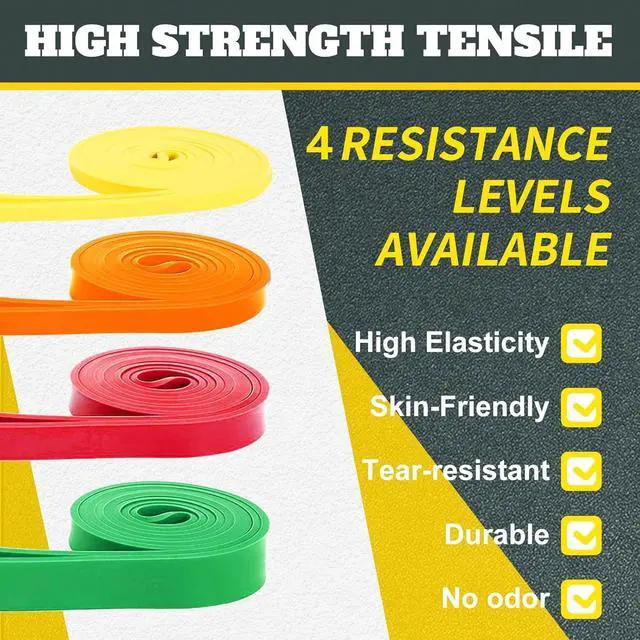 Alt view image 2 of 7 - Exercise Bands Resistance Bands for Working Out,Pull Up Bands Set,at Home Workout Equipment,Workout Bands for Men and Women,Stretch Bands for Exercise