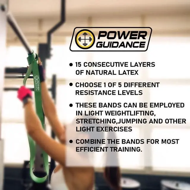 Alt view image 5 of 6 - POWER GUIDANCE Pull Up Assist Bands - Stretch Resistance Band - Mobility Band - Powerlifting Bands - by Perfect for Body Stretching, Powerlifting, Resistance Training