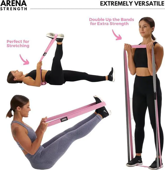 Alt view image 4 of 7 - Arena Strength Long Fabric Full Body Resistance Bands Set of 4 and Pull Up Assistance Bands | Cloth Resistance Bands Loop with Fabric Exercise Resistance Bands Workout Guide