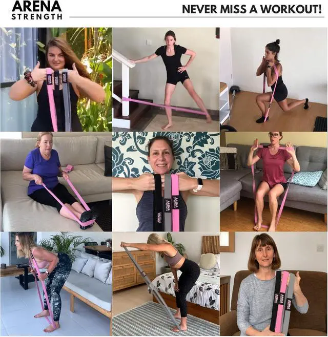 Alt view image 7 of 7 - Arena Strength Long Fabric Full Body Resistance Bands Set of 4 and Pull Up Assistance Bands | Cloth Resistance Bands Loop with Fabric Exercise Resistance Bands Workout Guide