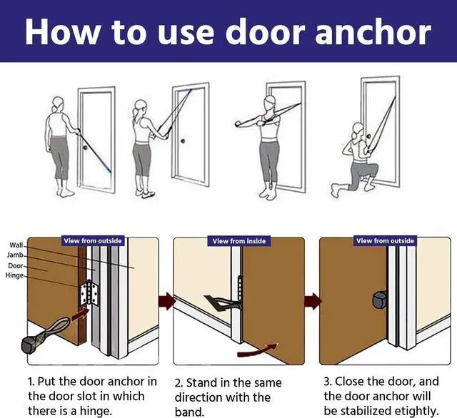 Alt view image 6 of 6 - EILISON Resistance Band Kit with Heavy Duty Protective Sleeves for Safe Workout and Soft Anti-Slip Foam Handle, Door Anchor, Ankle Strap for Men and Women Stackable