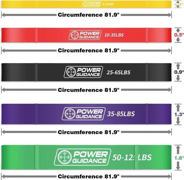 Alt view image 3 of 7 - POWER GUIDANCE Pull Up Assist Bands - Stretch Resistance Band - Mobility Band - Powerlifting Bands - by Perfect for Body Stretching, Powerlifting, Resistance Training