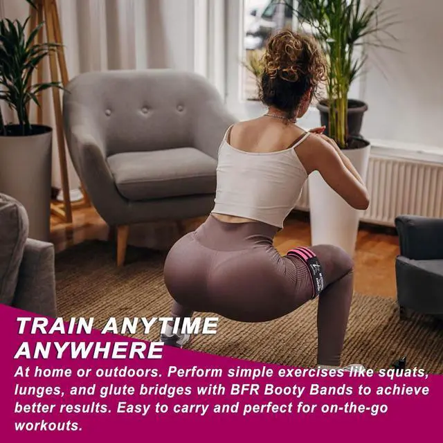 Alt view image 4 of 7 - BFR Occlusion Bands for Women Glutes,Blood Flow Restriction Bands for Legs, Butt & Hip Building, Workouts, Best Fabric Resistance Bands for Squat Butt & Thigh