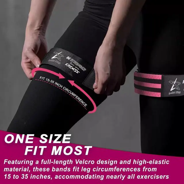 Alt view image 5 of 7 - BFR Occlusion Bands for Women Glutes,Blood Flow Restriction Bands for Legs, Butt & Hip Building, Workouts, Best Fabric Resistance Bands for Squat Butt & Thigh