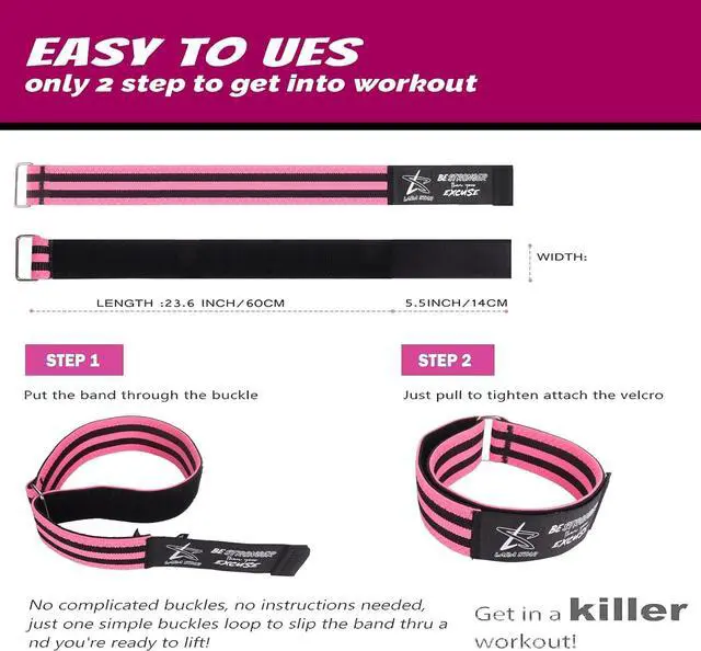 Alt view image 6 of 7 - BFR Occlusion Bands for Women Glutes,Blood Flow Restriction Bands for Legs, Butt & Hip Building, Workouts, Best Fabric Resistance Bands for Squat Butt & Thigh