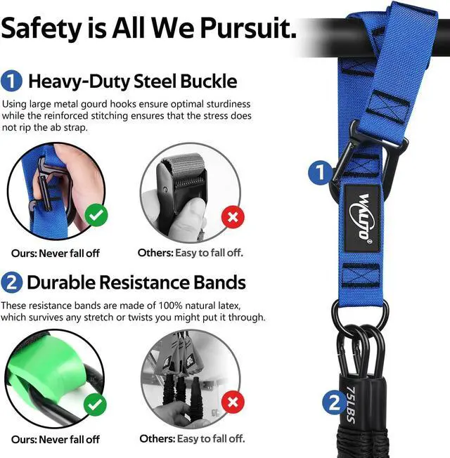 Alt view image 5 of 7 - Pull Up Assistance Bands, Heavy Duty Resistance Bands for Pull Up Bar, Pull Up Assist Band with Feet Rest, Pull Up Assist Band Strength Training Workout Equipment, Height Adjustable