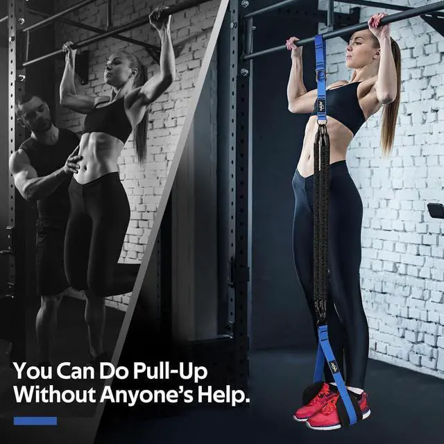 Alt view image 7 of 7 - Pull Up Assistance Bands, Heavy Duty Resistance Bands for Pull Up Bar, Pull Up Assist Band with Feet Rest, Pull Up Assist Band Strength Training Workout Equipment, Height Adjustable