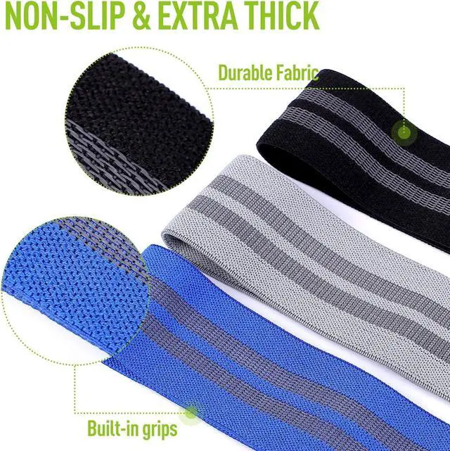 Alt view image 2 of 6 - CFX Resistance Bands Set, Exercise Bands with Non-Slip Design for HIPS & Glutes, 3 Levels Workout Bands for Women and Men, Booty Bands for Home Fitness, Yoga, Pilates