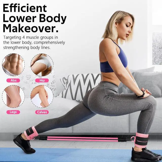 Alt view image 3 of 7 - Ankle Resistance Bands, Ankle Bands for Working Out with Cuffs, Ankle Resistance Band, Glutes Workout Equipment, Butt Exercise Equipment for Women Legs and Glutes