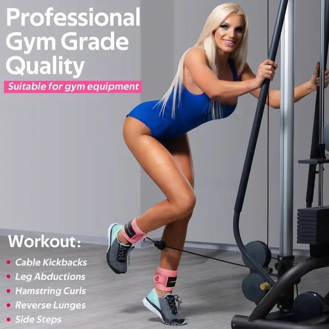 Alt view image 4 of 7 - Ankle Resistance Bands, Ankle Bands for Working Out with Cuffs, Ankle Resistance Band, Glutes Workout Equipment, Butt Exercise Equipment for Women Legs and Glutes