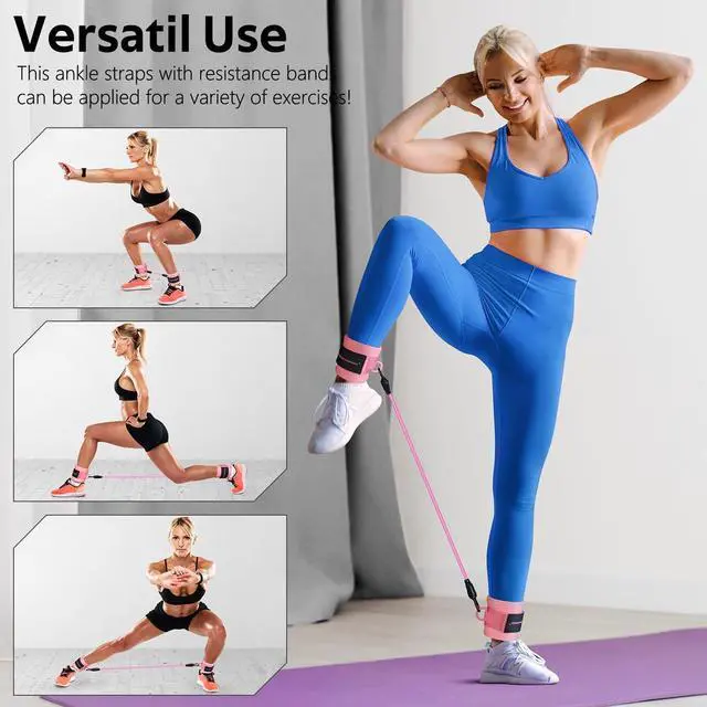 Alt view image 7 of 7 - Ankle Resistance Bands, Ankle Bands for Working Out with Cuffs, Ankle Resistance Band, Glutes Workout Equipment, Butt Exercise Equipment for Women Legs and Glutes