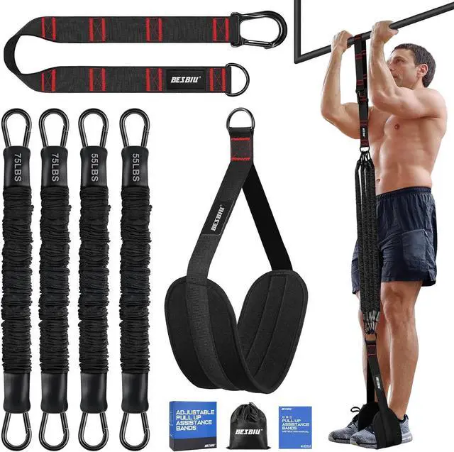 Main image of Pull Up Assistance Bands 260lbs, Heavy Pull Up Bands Resistance Bands for Pull Ups Working Out with Feet Rest, Pull Up Bar Bands Assistance Bands Strength Training Workout Equipment, Height Adjustable