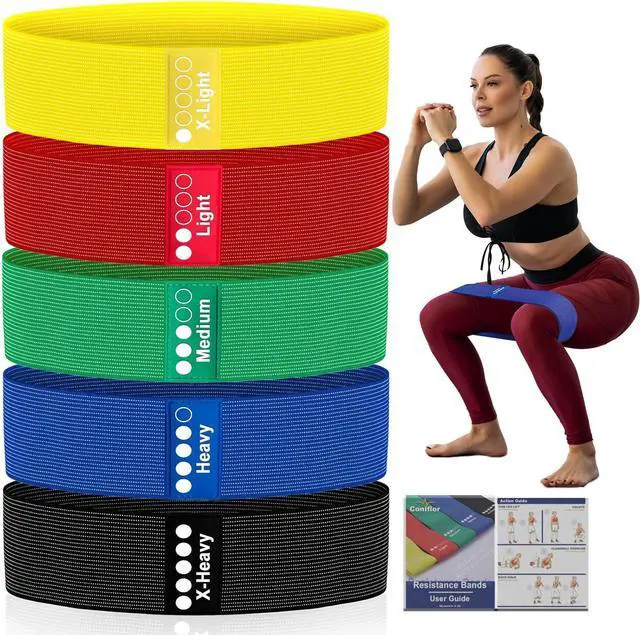 Main image of Resistance Bands for Working Out - Exercise Bands Set with Workout Guide - Fabric Elastic Bands for Physical Therapy - Fitness Bands Ideal for Legs Hip Glute