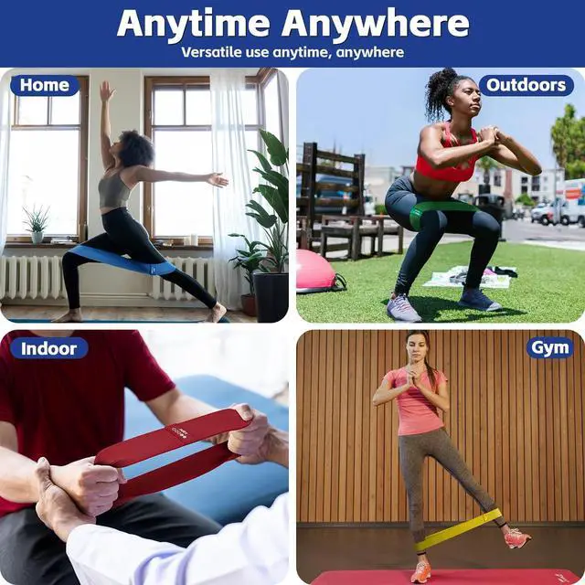 Alt view image 5 of 6 - Resistance Bands for Working Out - Exercise Bands Set with Workout Guide - Fabric Elastic Bands for Physical Therapy - Fitness Bands Ideal for Legs Hip Glute