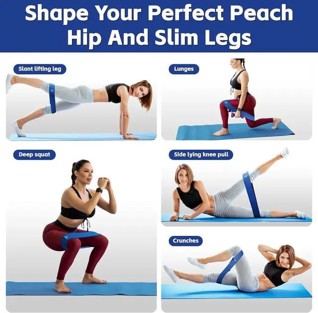 Alt view image 6 of 6 - Resistance Bands for Working Out - Exercise Bands Set with Workout Guide - Fabric Elastic Bands for Physical Therapy - Fitness Bands Ideal for Legs Hip Glute