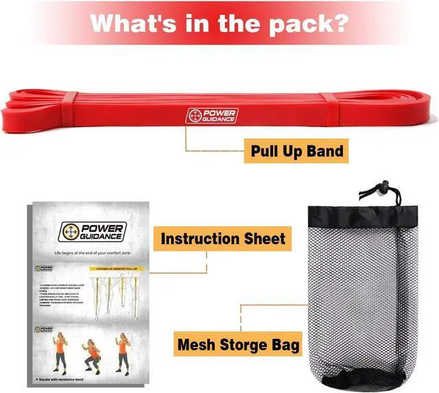 Alt view image 3 of 6 - POWER GUIDANCE Pull Up Assist Bands - Stretch Resistance Band - Mobility Band - Powerlifting Bands - by Perfect for Body Stretching, Powerlifting, Resistance Training