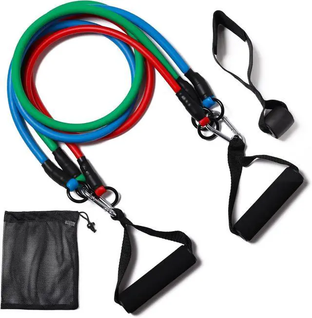 Main image of Resistance Bands with Handles, Single Resistance Bands, Exercise Bands with Handles, for Resistance Training, Physical Therapy, Home Workouts, Fitness, Pilates