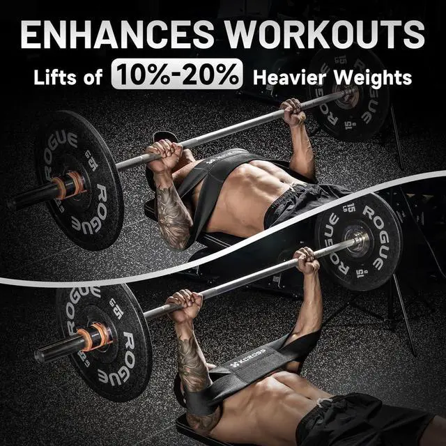 Alt view image 5 of 6 - KCROSS Bench Press Band for Men and Women, Weight Lifting Bench Press Band, Push Up Exercise Bench