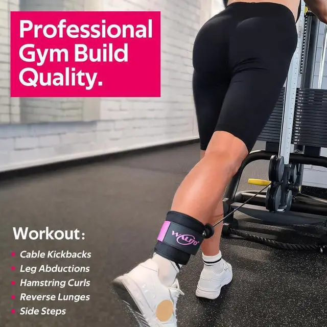 Alt view image 7 of 7 - WALITO Ankle Resistance Bands with Cuffs, Exercise Bands for Legs and Butt, Booty Workout Equipment for Kickbacks and Hip Fitness Training