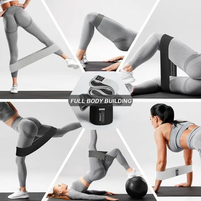 Alt view image 5 of 7 - Booty Bands Set, Resistance Bands for Working Out, Exercise Bands for Women and Men Legs and Butt, Stretch Bands for Pilates, Yoga Starter Set