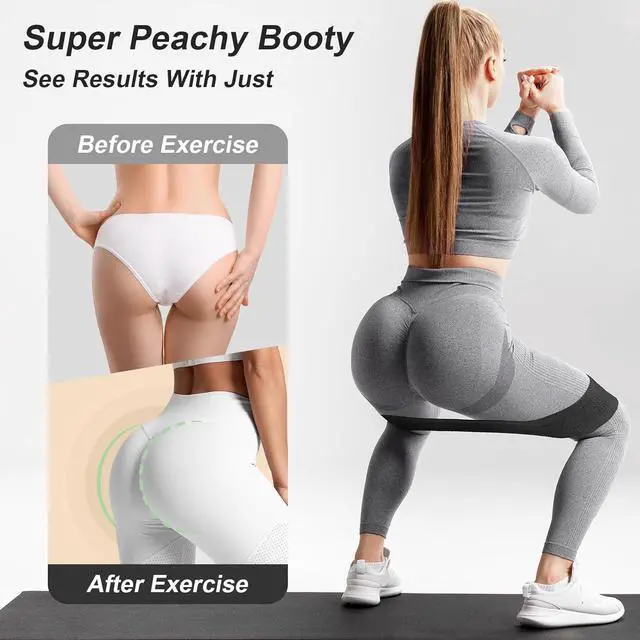 Alt view image 6 of 7 - Booty Bands Set, Resistance Bands for Working Out, Exercise Bands for Women and Men Legs and Butt, Stretch Bands for Pilates, Yoga Starter Set