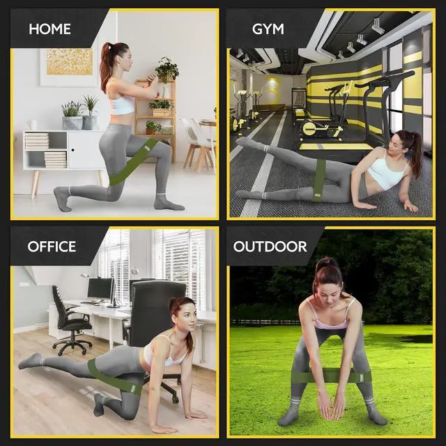 Alt view image 5 of 7 - Fabric Resistance Bands for Legs - Workout Bands Resistance Bands for Men and Women - Booty Bands for Working Out - Exercise Bands Resistance Bands Set - Elastic Bands for Exercise