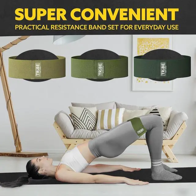Alt view image 7 of 7 - Fabric Resistance Bands for Legs - Workout Bands Resistance Bands for Men and Women - Booty Bands for Working Out - Exercise Bands Resistance Bands Set - Elastic Bands for Exercise