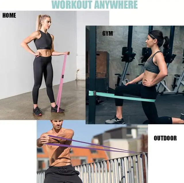 Alt view image 2 of 3 - Long Resistance Bands for Working Out Women, Fabric Resistance Band, Stretch Bands for Exercise Bands Resistance Bands Set for Physical Therapy, Elastic Bands for Exercise, Ligas para Hacer Ejercicio