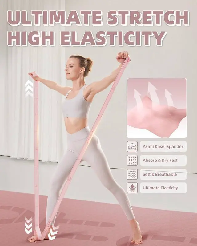 Alt view image 5 of 7 - YOTTOY Yoga Strap and Resistance Bands-Exercise Elastic Bands for Working Out Women with 10 Loops-Perfect for Stretching and Physical Therapy