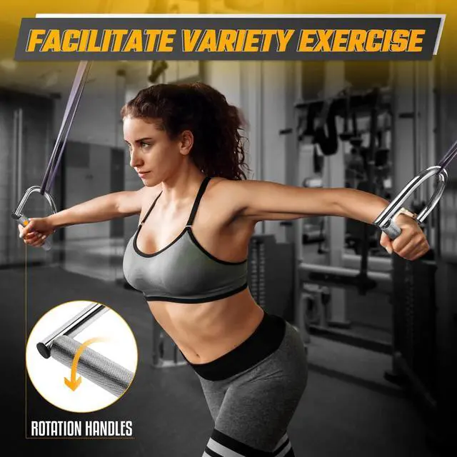 Alt view image 4 of 7 - Yes4All 360 Rotation Metal Resistance Bands, Pull Up Handle with Extra-Gripped Knurled Surface, Heavy Duty Industrial Grade Steel Stretch Attachment Handles for Elastic Band Workouts Home Gym