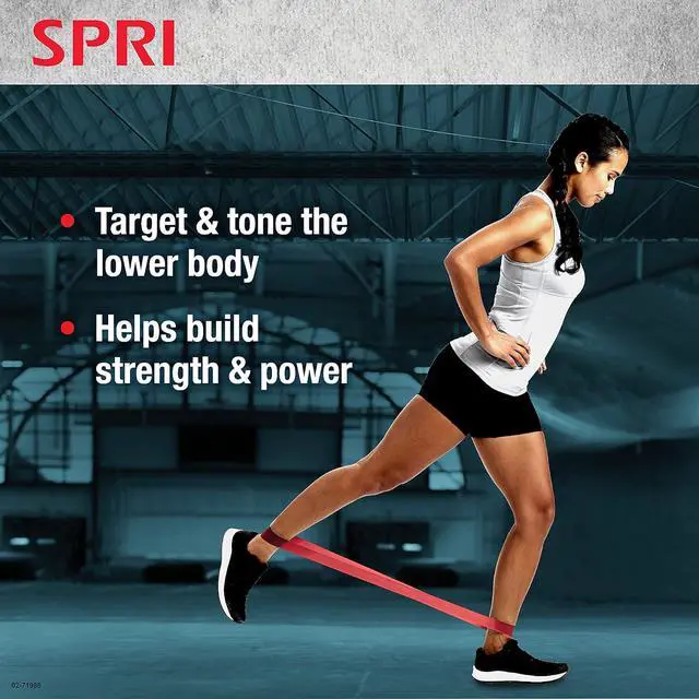 Alt view image 3 of 5 - SPRI Mini Loop Bands Kit, Set of 3 - Light, Medium, Heavy Resistance Bands for Lower Body Workouts, Toning Muscles, and Exercise