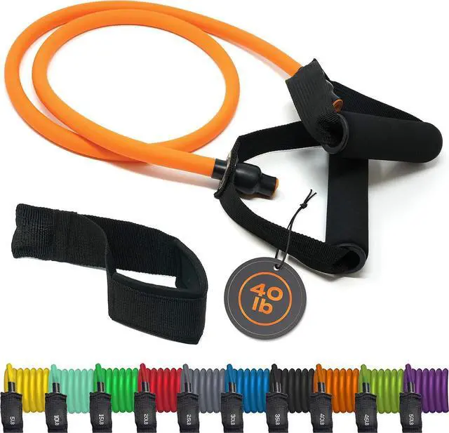 Main image of Resistance Bands Set for Men, Women, Exercise & Workout. Fitness Bands for Leg & Bicep Work. Workout Bands for Working Out. Stretch Bands for Physical Therapy. Strength Bands. Elastic Weight Training.