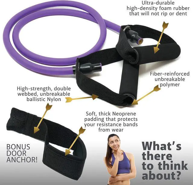Alt view image 2 of 5 - Resistance Bands Set for Men, Women, Exercise & Workout. Fitness Bands for Leg & Bicep Work. Workout Bands for Working Out. Stretch Bands for Physical Therapy. Strength Bands. Elastic Weight Training.