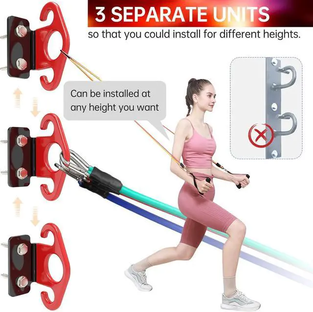 Alt view image 7 of 7 - Resistance Band Wall Anchors, Wall Mounted Modular Hooking Platform, Workout Wall Mount Anchor, Training Anchor Mounted Hook Exercise Station for Home Gym Workouts,Yoga,Fitness,Strength Training