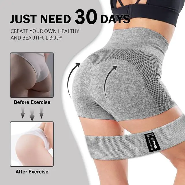 Alt view image 6 of 7 - Long and Short Fabric Resistance Bands with Door Anchor 7 PCS, Non-Slip Stretch Booty Bands for Working Out Women & Men, Loop Exercise Elastic Bands for Home Physical Therapy Yoga Pilates