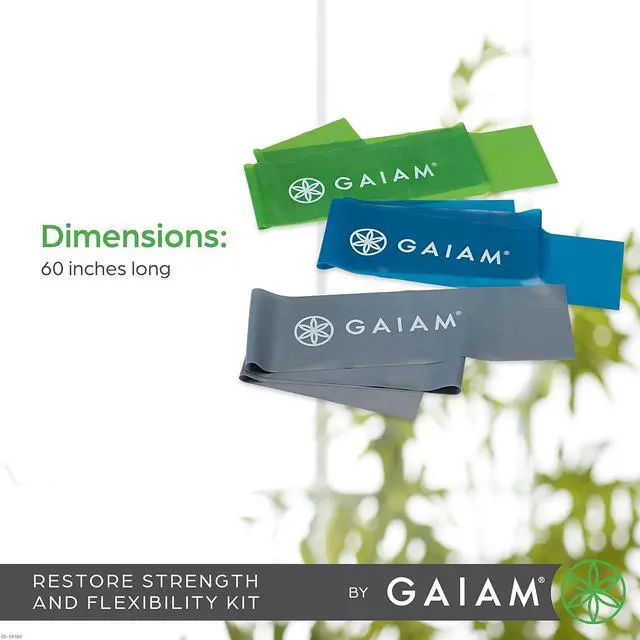 Alt view image 5 of 5 - Gaiam Restore Strength and Flexibility Resistance Band Kit Set