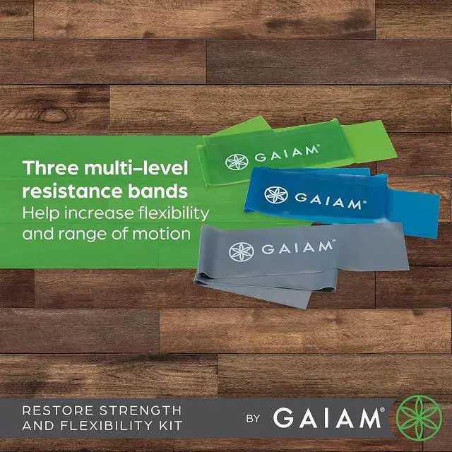 Alt view image 3 of 5 - Gaiam Restore Strength and Flexibility Resistance Band Kit Set