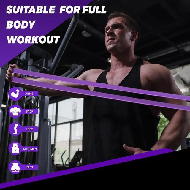 Alt view image 2 of 7 - TOMSHOO 5 Packs Pull up Assist Bands, Resistance Bands with Straps Handles and Door Anchor, Stretch Bands,Exercise Bands with Guide for Fitness