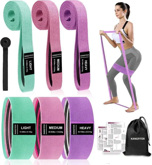Main image of Long and Short Fabric Resistance Bands with Door Anchor 7 PCS, Non-Slip Stretch Booty Bands for Working Out Women & Men, Loop Exercise Elastic Bands for Home Physical Therapy Yoga Pilates
