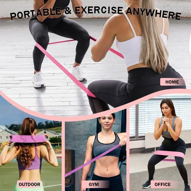 Alt view image 5 of 7 - Long and Short Fabric Resistance Bands with Door Anchor 7 PCS, Non-Slip Stretch Booty Bands for Working Out Women & Men, Loop Exercise Elastic Bands for Home Physical Therapy Yoga Pilates