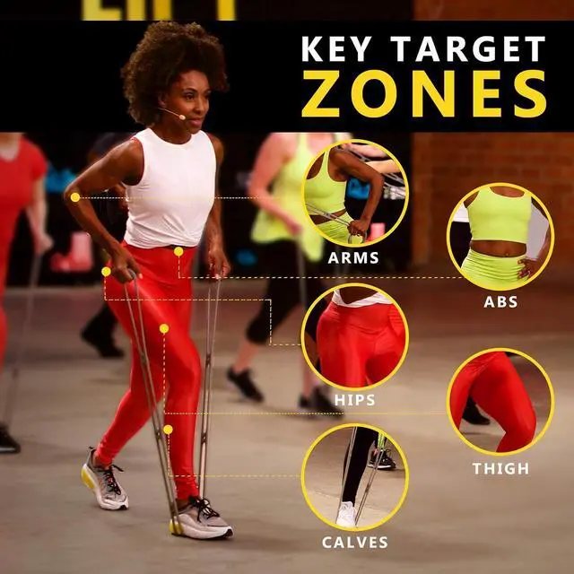 Alt view image 4 of 6 - Walk at Home Workout Bands 7 Ring Adjustable Resistance Bands for Working Out Home Workout Walking Exercise Workout Bands Fitness Program Exercise Bands Stretch Bands for Recovery