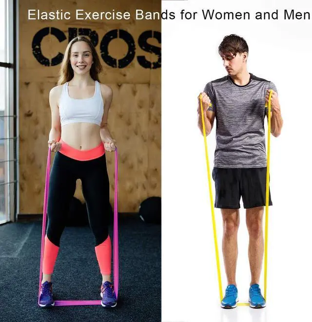 Alt view image 7 of 7 - Coolrunner 7FT. Long Latex Free Elastic Flat Exercise Band Set of 3 with Carry Bag, Wide Fitness Resistance Bands for Pilates, Gym, Physical Therapy, Yoga, Carry Bag, Green & Yellow & Rose Red