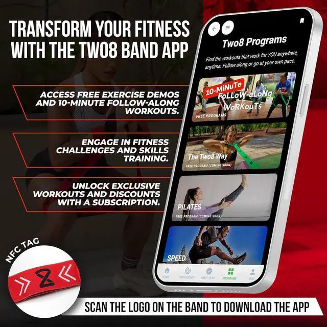 Alt view image 6 of 7 - Two8 Bands Multi Loop Resistance Band for Working Out - Home Gym Loop Resistance Bands for Women & Men, Athletic Rehab Equipment Workout Loops, Sports Fitness Gear