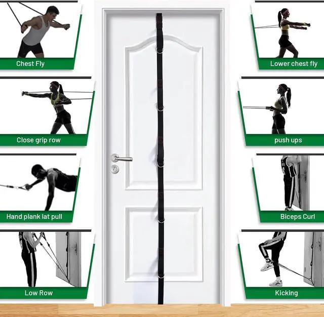 Alt view image 3 of 6 - Slim Panda Door Anchor Strap for Resistance Bands, Door Resistance Bands for Workouts, Strength Training, Portable Door Gym Attachment for Home Fitness, Multi Point Anchor Workout Equipment