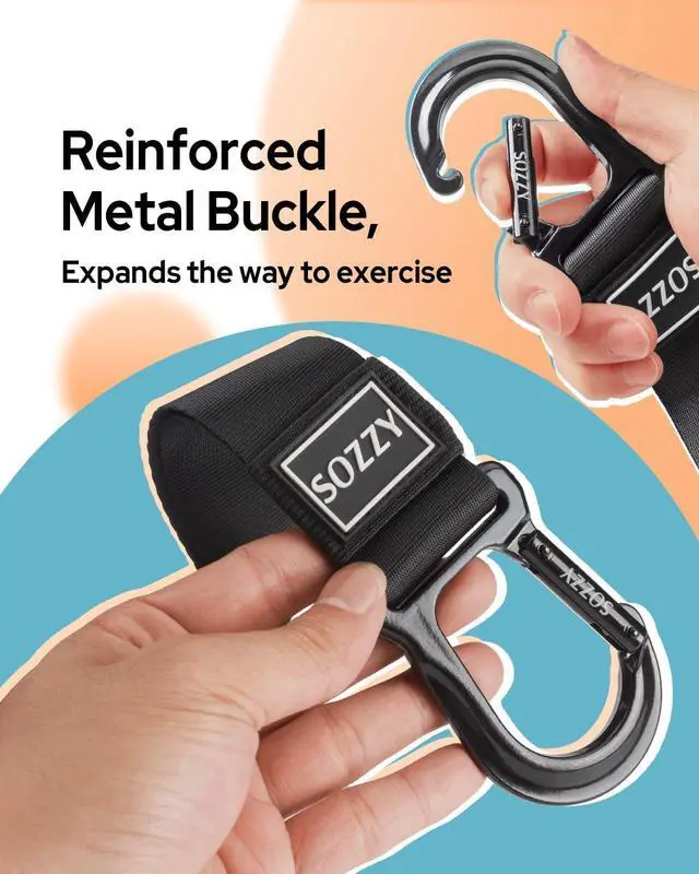 Alt view image 4 of 7 - 3-in-1 Door Anchor for Resistance Bands, SOZZY Heavy Duty Door Anchor with Safety Tag, Widened Thickened Webbing, Secure Stitching Great for Exercise Bands, Therapy Bands, Suspension Training