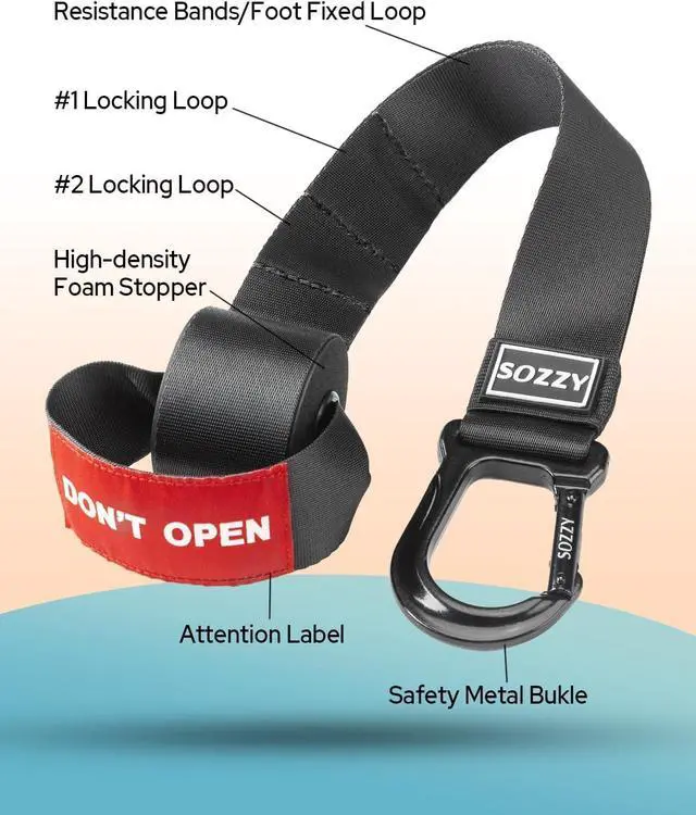 Alt view image 6 of 7 - 3-in-1 Door Anchor for Resistance Bands, SOZZY Heavy Duty Door Anchor with Safety Tag, Widened Thickened Webbing, Secure Stitching Great for Exercise Bands, Therapy Bands, Suspension Training